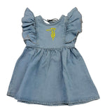 Trussardi Abito In Denim Giromanica con Stampa per Neonata ABH AZZURRO TRUSSARDI 