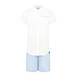 Trussardi Completo 2 Pezzi Bicolore Camicia-Bermuda Bianco/Azzurro per Bambino TBP25013CLX BIANCO/AZZURRO TRUSSARDI 