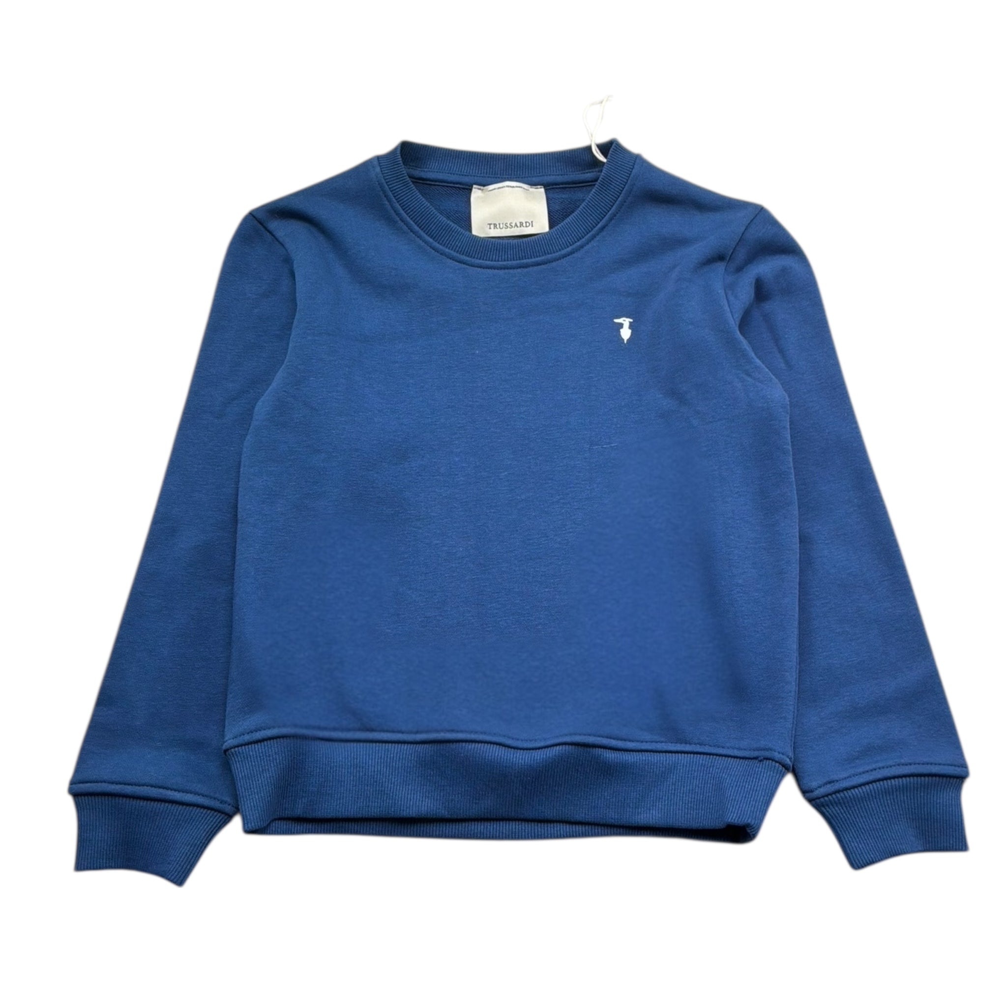 Trussardi Felpa Girocollo Tinta Unita con Logo per Bambino TBP26001FE BLU TRUSSARDI 