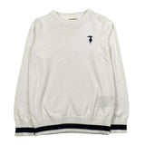 Trussardi Maglia Girocollo Tinta Unita con Logo per Bambino TBP26005MA BIANCO TRUSSARDI 