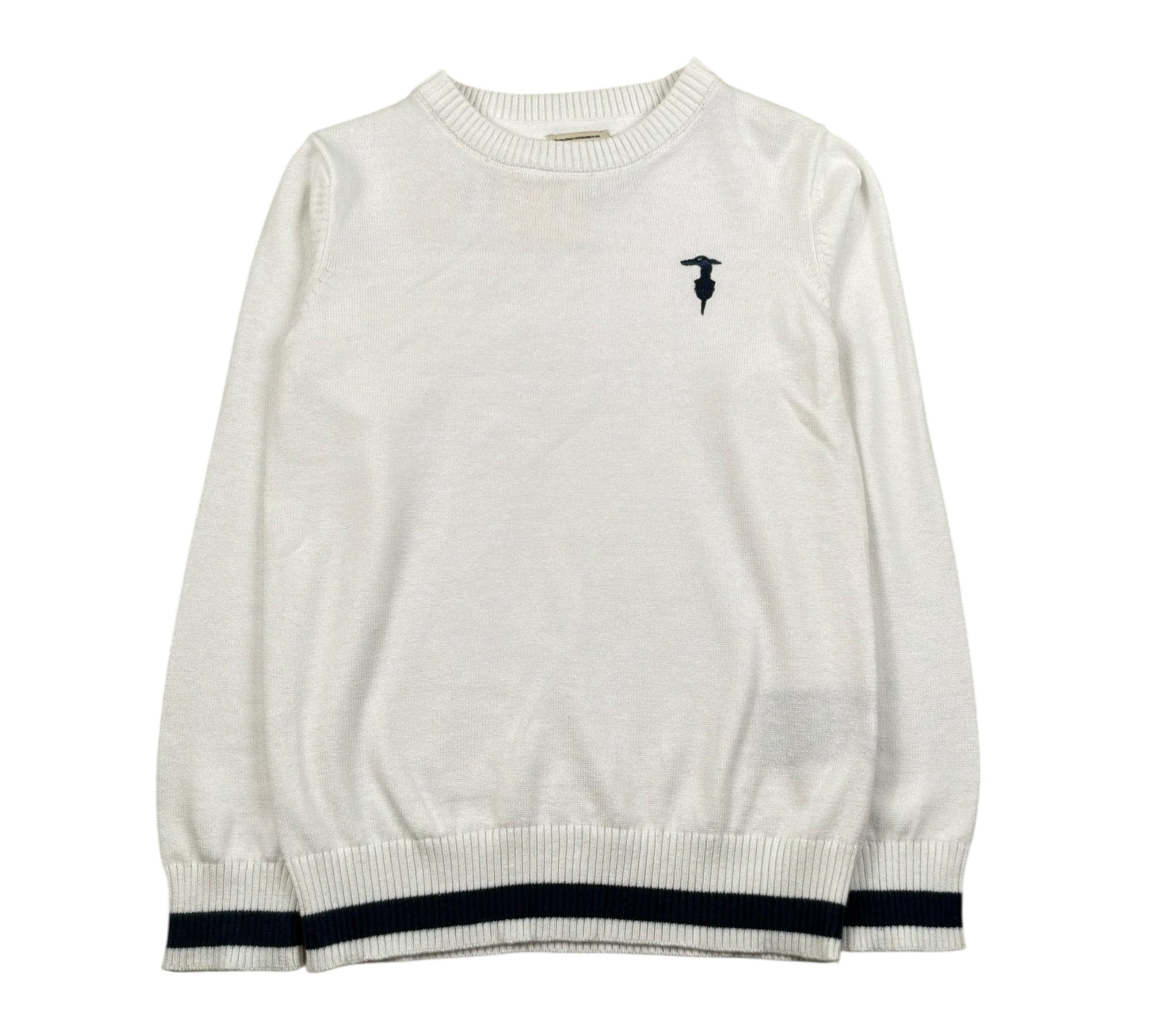 Trussardi Maglia Girocollo Tinta Unita con Logo per Bambino TBP26005MA BIANCO TRUSSARDI 
