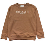 Trussardi Felpa Chiusa Girocollo Tinta Unita con Logo per Bambino TBP26013FE MARRONE TRUSSARDI 
