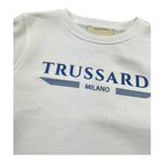 Trussardi Felpa Chiusa Girocollo Tinta Unita con Stampa per Bambino TBP26070FE BIANCO TRUSSARDI 