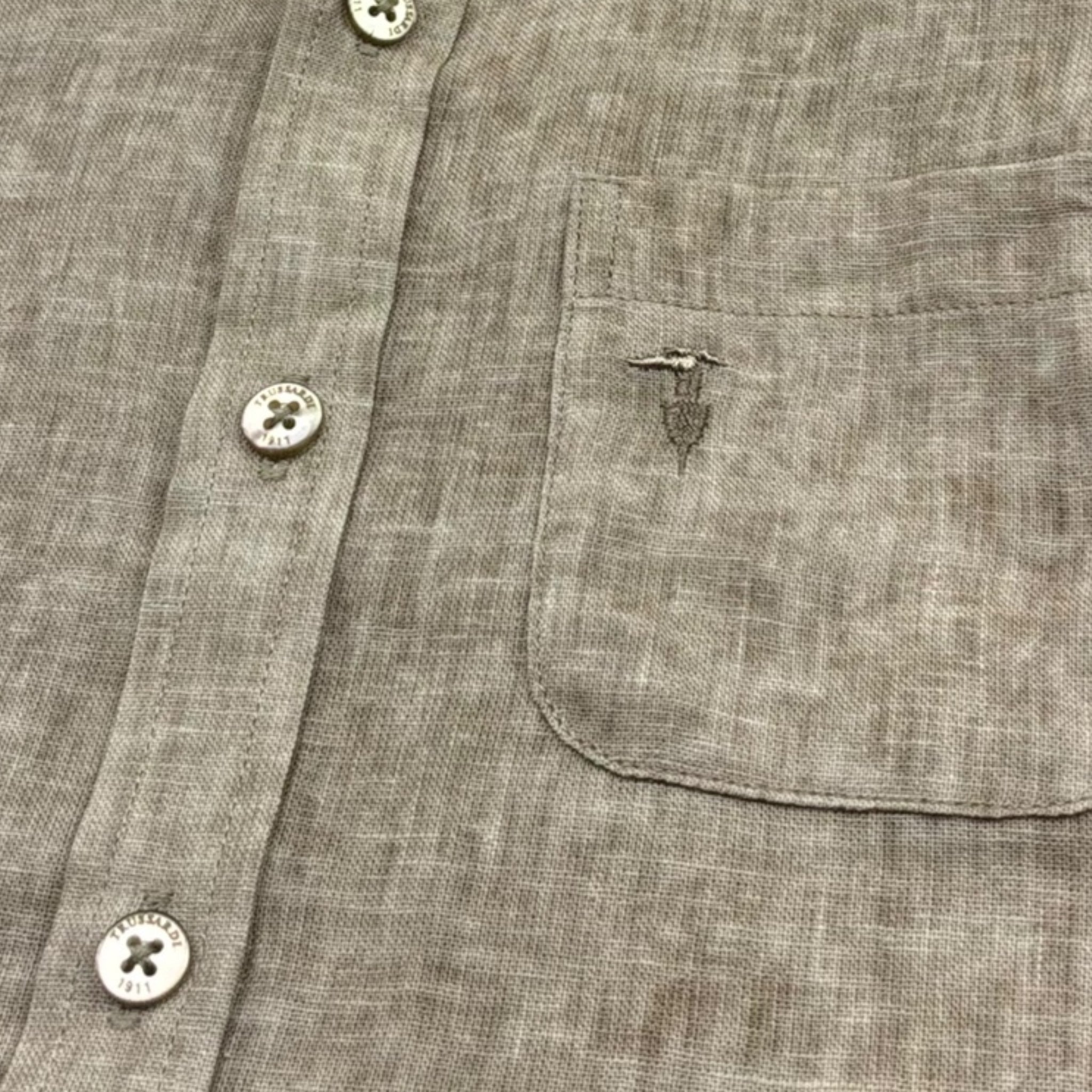 Trussardi Camicia Tinta Unita con Collo Coreano per Bambino TBP26140CA FANGO TRUSSARDI 
