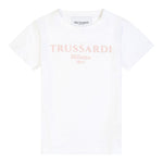 Trussardi T-Shirt Girocollo Tinta Unita con Stampa per Bambina TGP25004TS BIANCO TRUSSARDI 