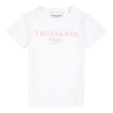 Trussardi T-Shirt Girocollo Tinta Unita con Stampa per Bambina TGP25004TS BIANCO TRUSSARDI 