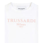 Trussardi T-Shirt Girocollo Tinta Unita con Stampa per Bambina TGP25004TS BIANCO TRUSSARDI 