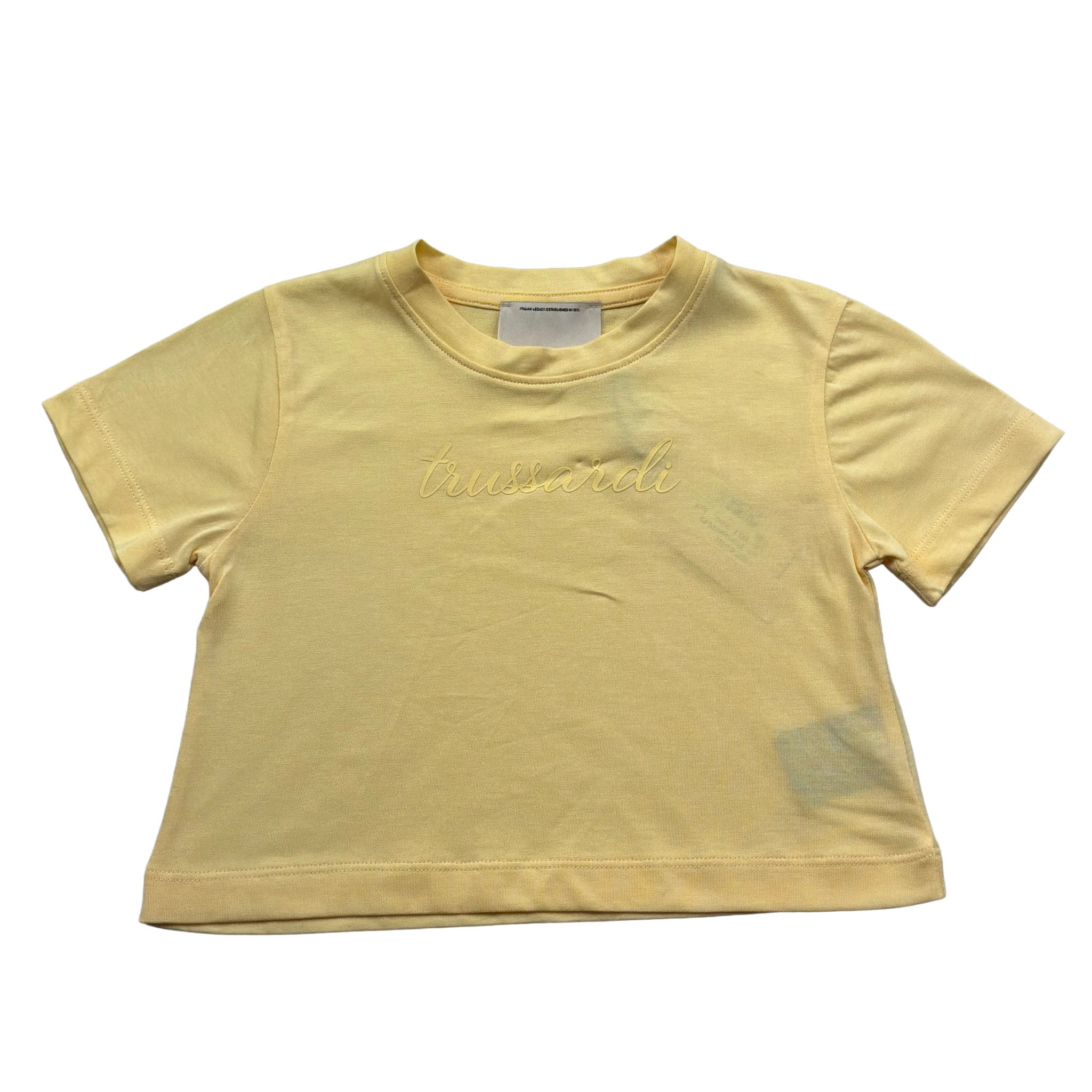 t.shirt girocollo tinta unita con stampa TGP26004TS GIALLO TRUSSARDI 