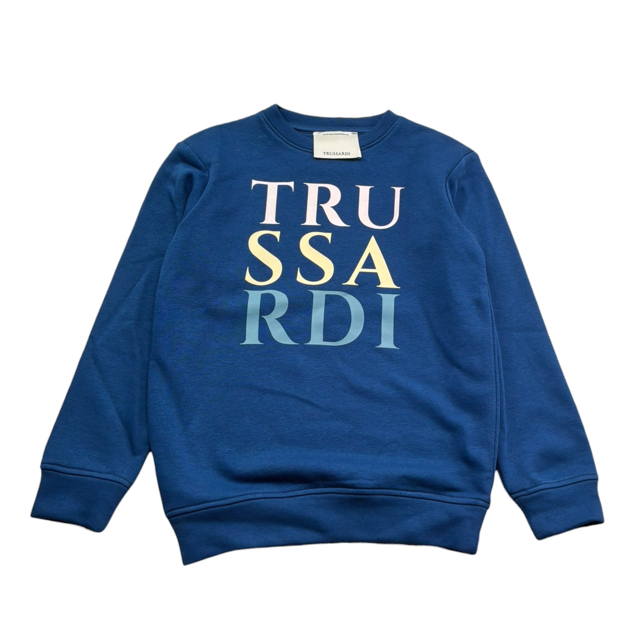 Trussardi Felpa Girocollo Tinta Unita con Stampa per Bambina TGP26016FE BLU TRUSSARDI 