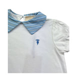 Trussardi T-Shirt Tinta Unita con Colletto In Contrasto per Bambina TGP26045TO BIANCO TRUSSARDI 