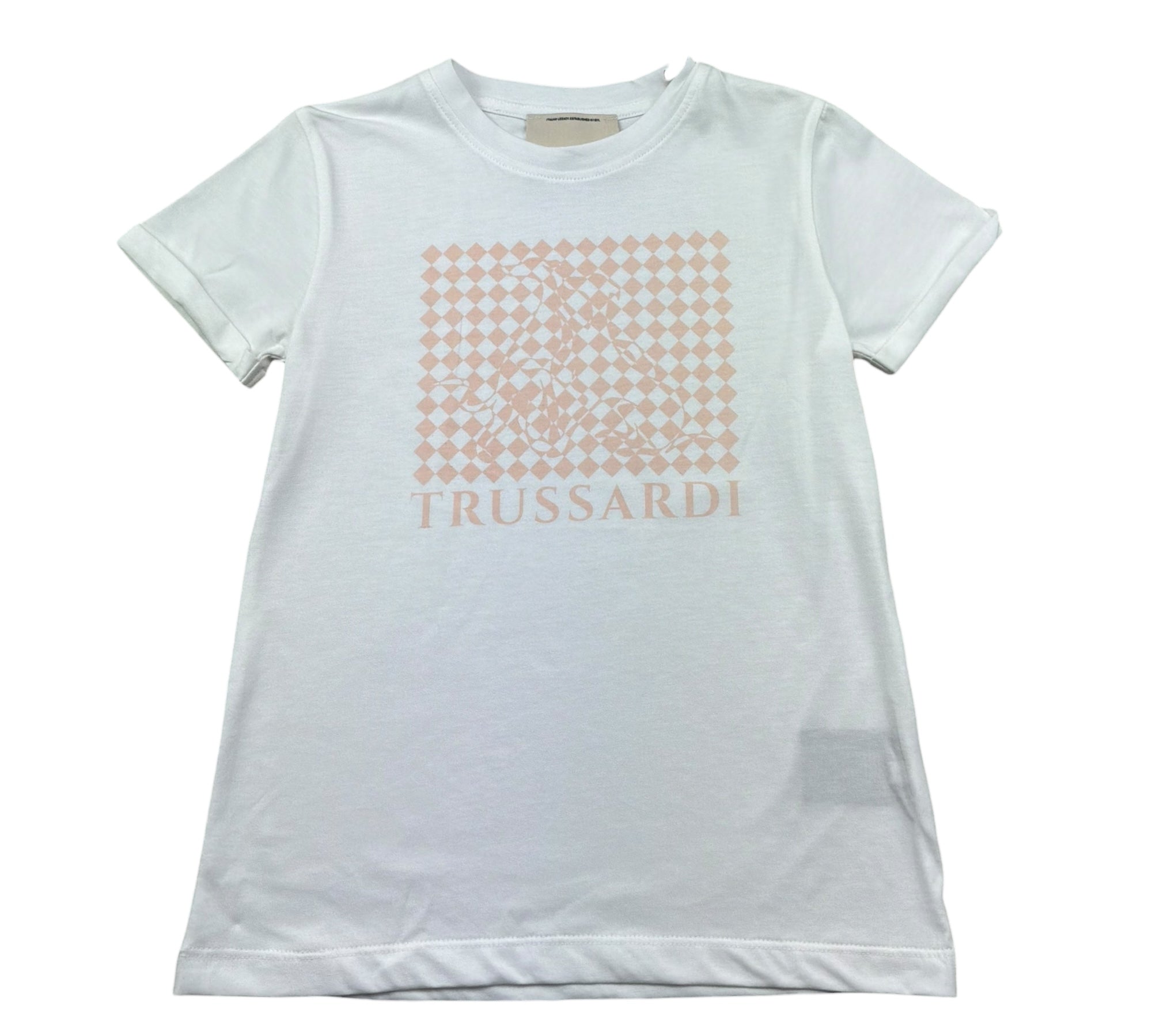 Trussardi T-Shirt Girocollo Tinta Unita con Stampa per Bambina TGP26055TS BIANCO TRUSSARDI 