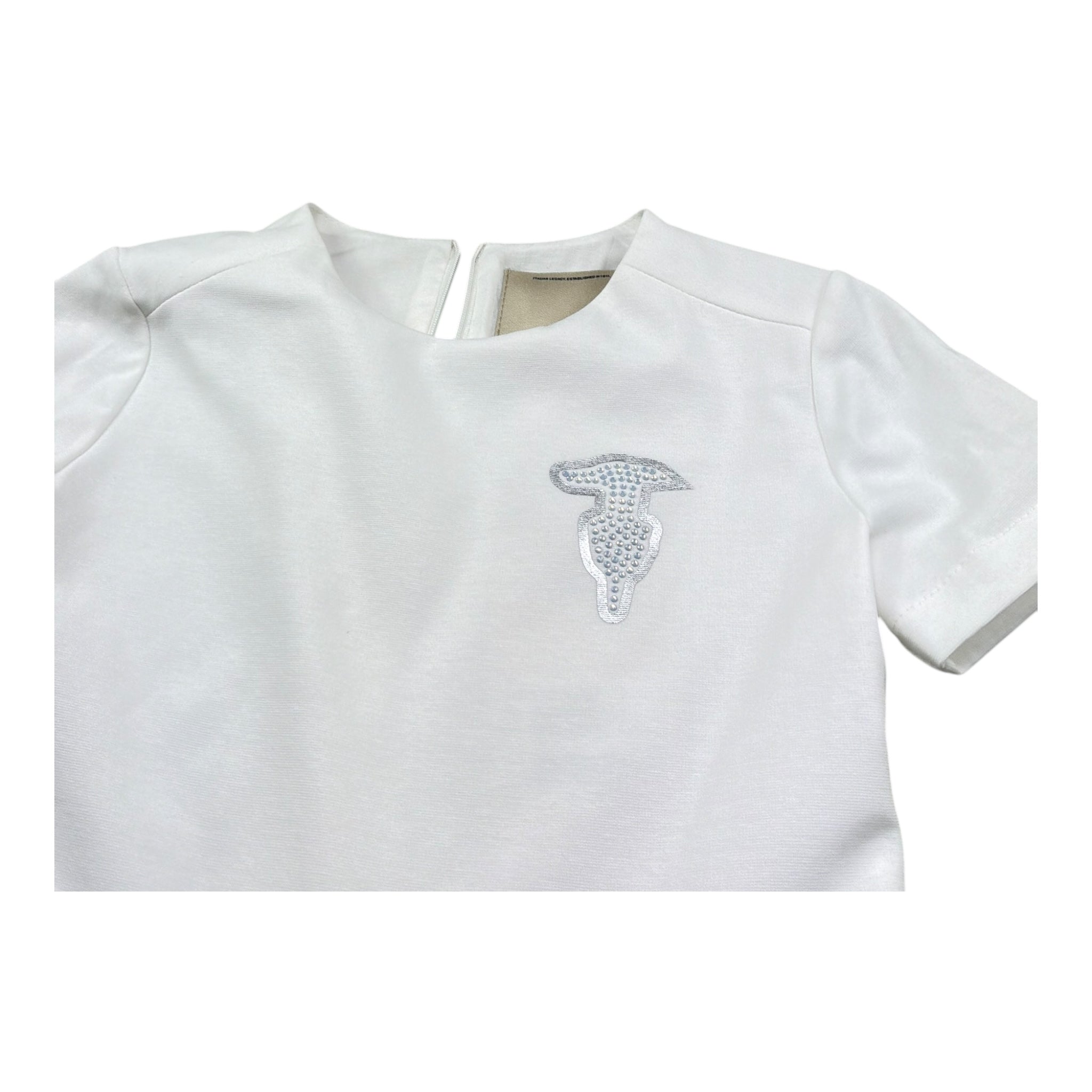 Trussardi Abito Mezza Manica Tinta Unita per Bambina TGP26059VE BIANCO TRUSSARDI 