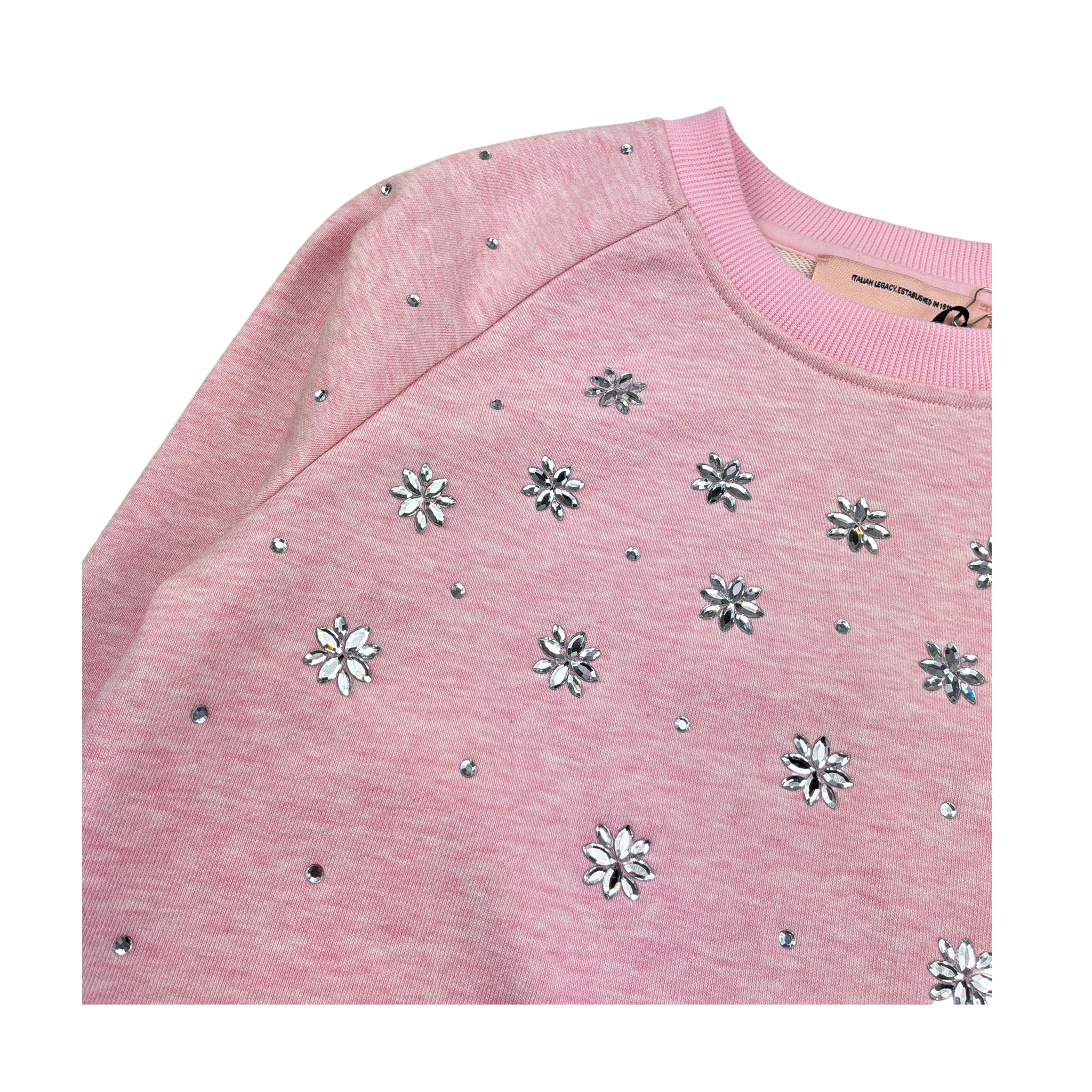 Trussardi Felpa Chiusa Girocollo Tinta Unita con Applicazioni per Bambina TGP26077FE ROSA TRUSSARDI 
