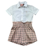 Trussardi Tuta Intera Mezza Manica Bicolore per Bambina TGP26079TU BIANCO/ROSA TRUSSARDI 