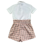 Trussardi Tuta Intera Mezza Manica Bicolore per Bambina TGP26079TU BIANCO/ROSA TRUSSARDI 