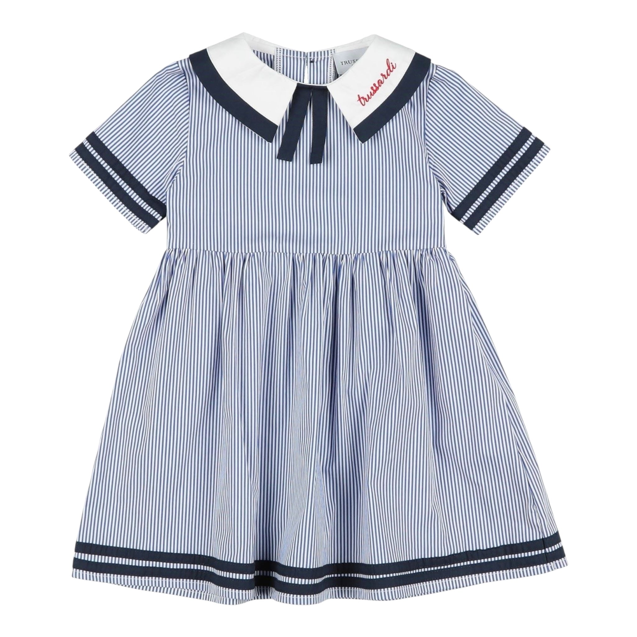 Trussardi Abito Mezza Manica Fantasia A Righe per Neonata TIP24079VE BIANCO/BLU TRUSSARDI 