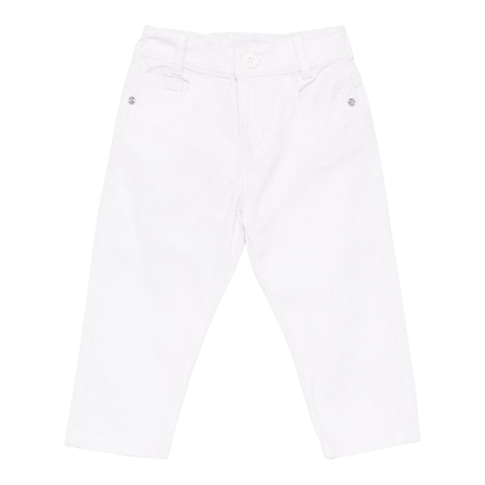 Trussardi Pantalone Tinta Unita con Elastico In Vita per Bambino TIP25060PAXXJ BIANCO TRUSSARDI 