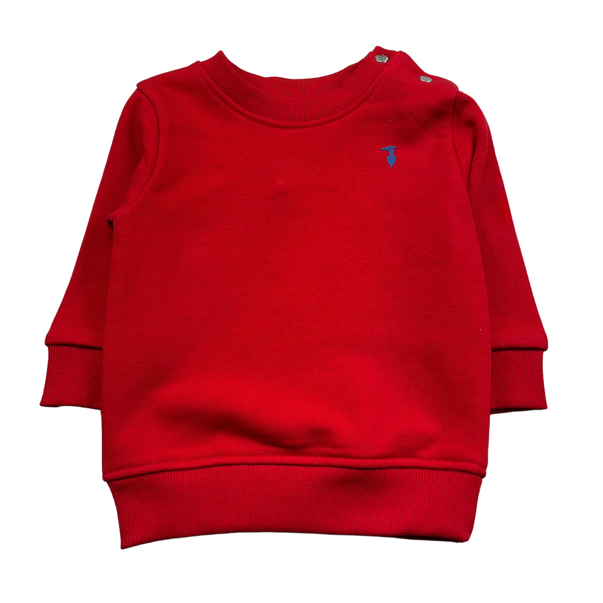 Trussardi Felpa Chiusa Girocollo Tinta Unita con Logo per Neonato TIP26001E ROSSO TRUSSARDI 