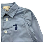 Trussardi Camicia Manica Lunga Tinta Unita con Logo per Neonato TIP26005CA AZZURRO TRUSSARDI 