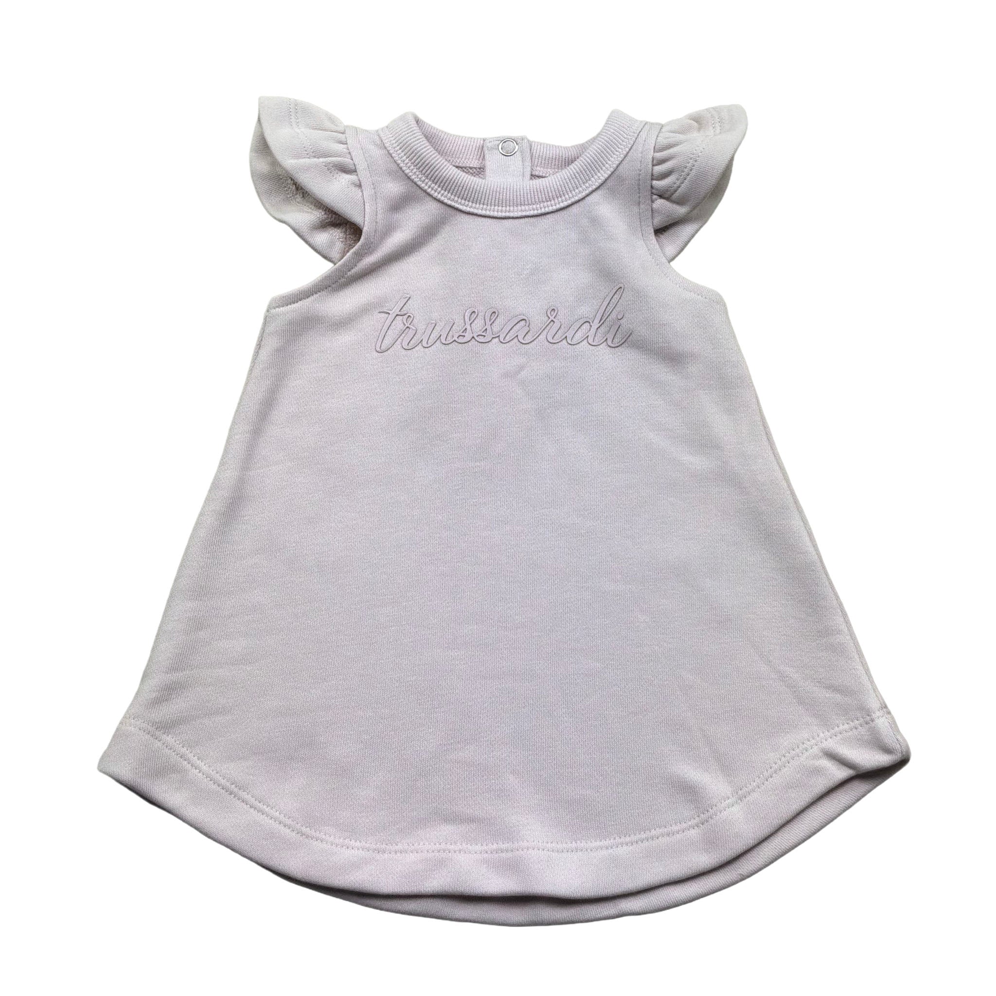 Trussardi Abito Giromanica Tinta Unita con Logo per Neonata TIP26021VE ROSA TRUSSARDI 