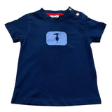 Trussardi T-Shirt Girocollo Tinta Unita con Stampa per Neonato TIP26093TS BLU TRUSSARDI 