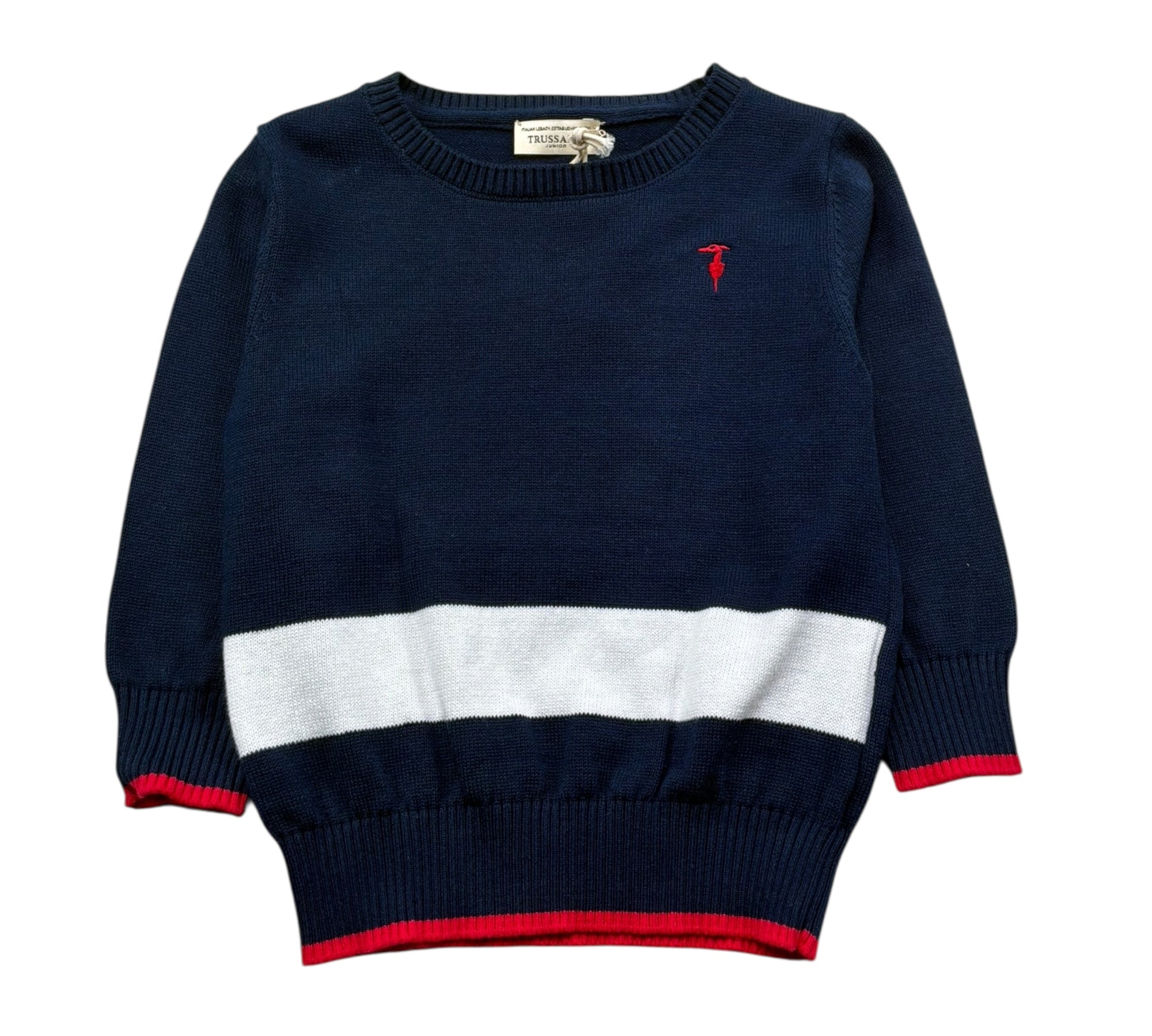Trussardi Maglia Girocollo Tinta Unita per Neonato TIP26099MA BLU TRUSSARDI 