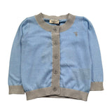 Trussardi Cardigan Tinta Unita con Logo E Profili In Contrasto per Neonato TIP26109CD AZZURRO TRUSSARDI 