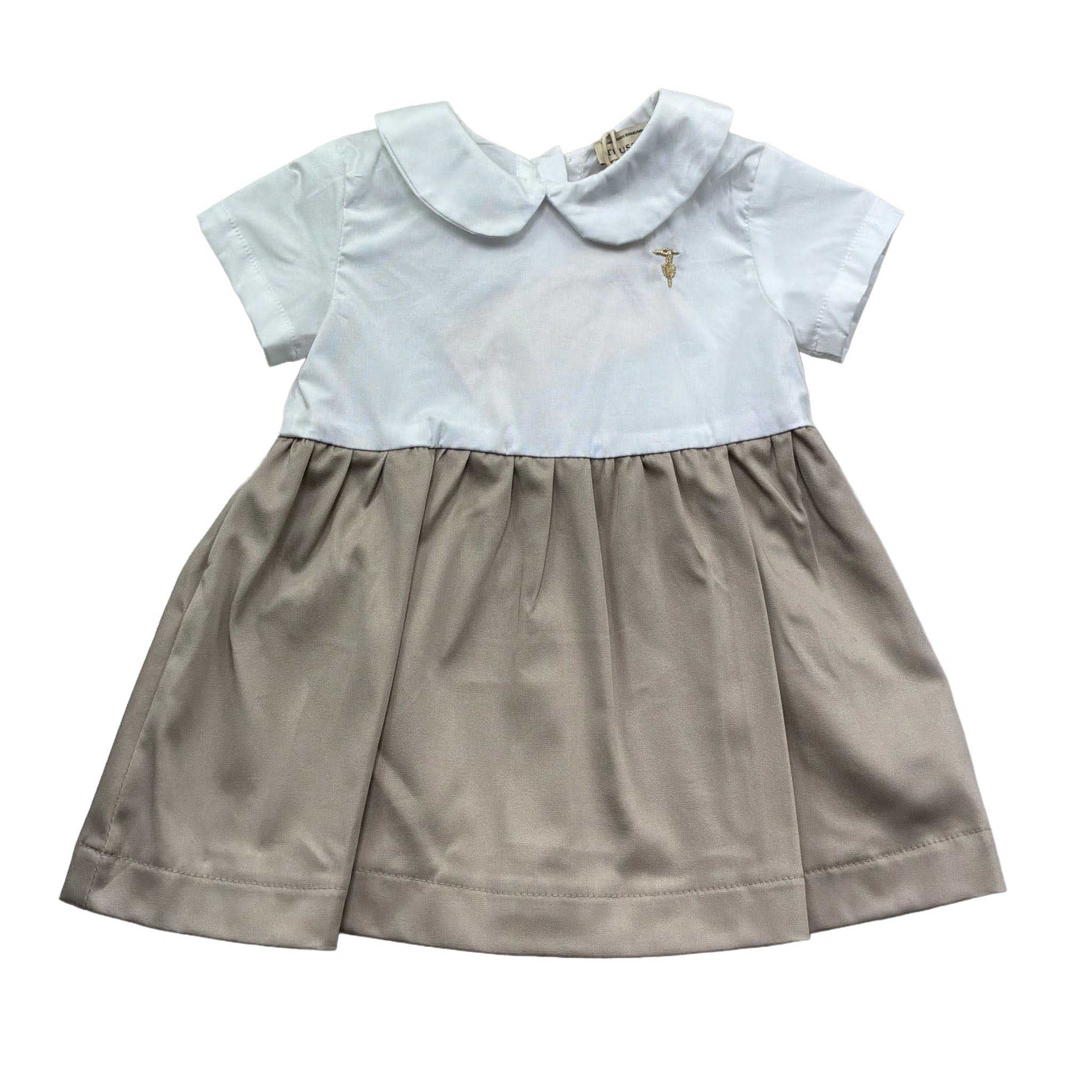 Trussardi Abito Mezza Manica Bicolore per Neonata TIP26113VE BIANCO/BEIGE TRUSSARDI 