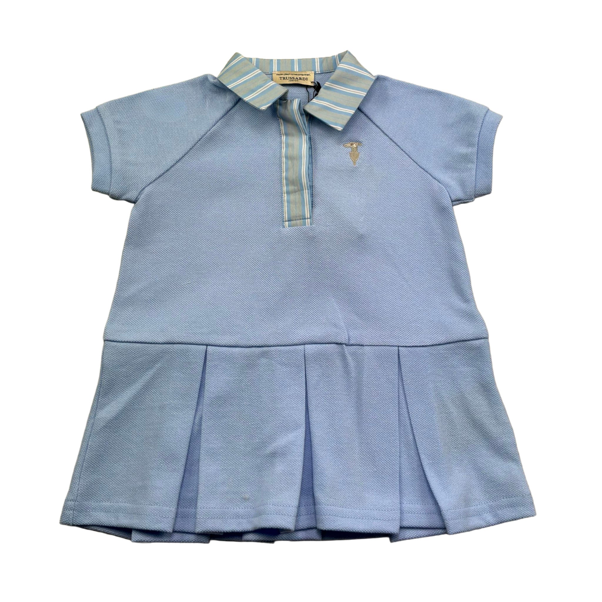 Trussardi Abito Mezza Manica Tinta Unita con Colletto per Neonata TIP26123VE AZZURRO TRUSSARDI 