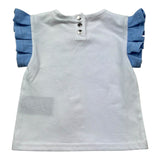 Trussardi T-Shirt Girocollo Tinta Unita con Maniche In Contrasto per Neonata TIP26128TS BIANCO TRUSSARDI 