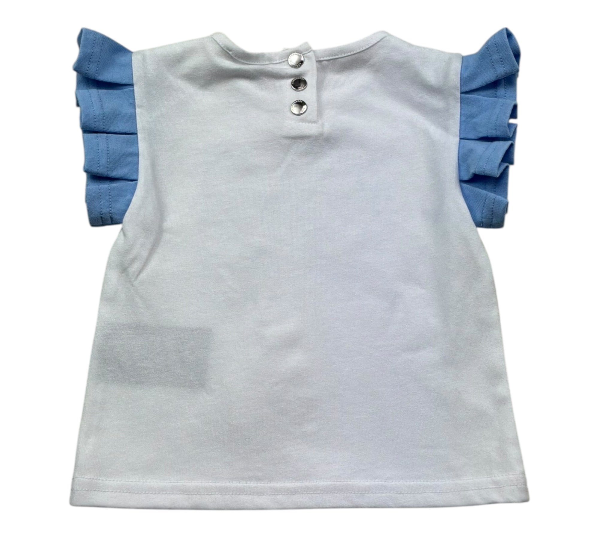 Trussardi T-Shirt Girocollo Tinta Unita con Maniche In Contrasto per Neonata TIP26128TS BIANCO TRUSSARDI 