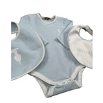 Trussardi Set 3 Pezzi Body Manica Lunga-Bavetta-Cappello per Neonato TLP26001TU AZZURRO TRUSSARDI 