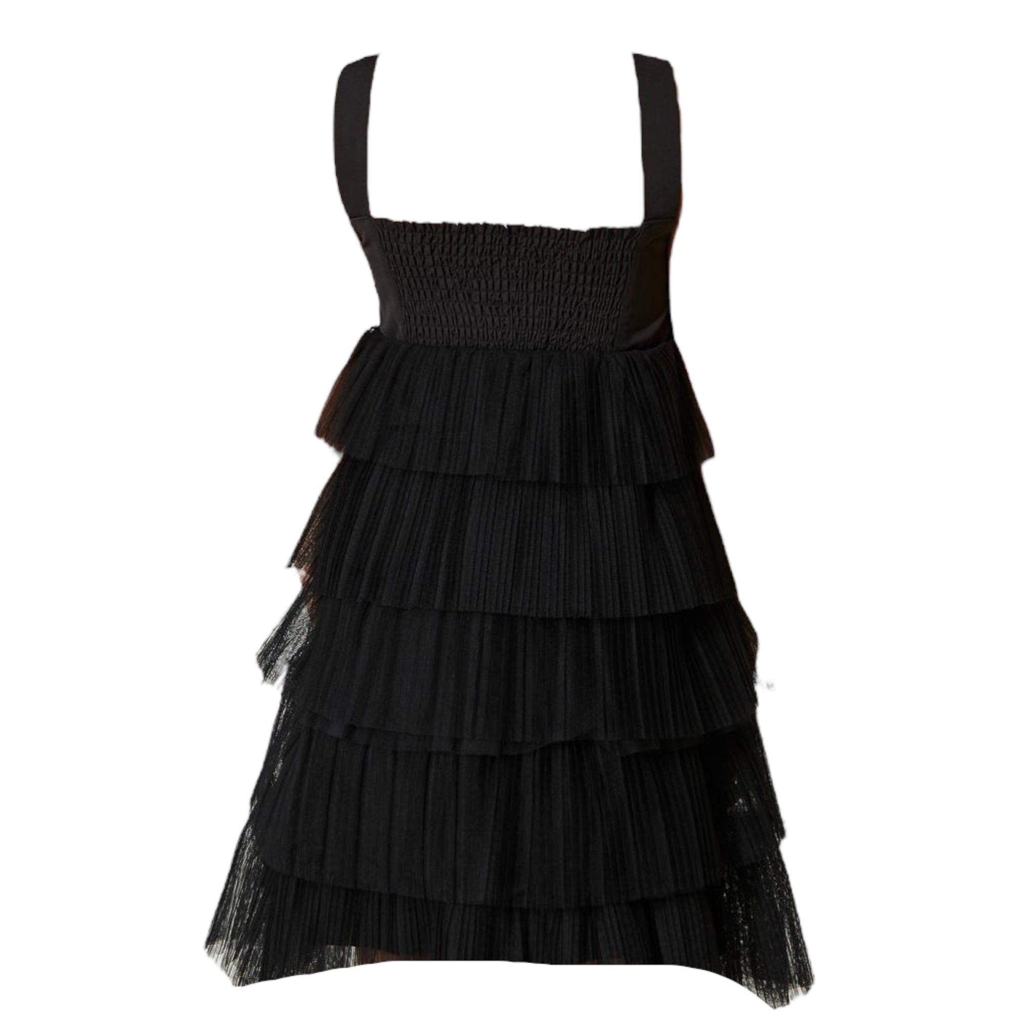 Twinset Abito Tinta Unita Giromanica con Tulle per Bambina 231GJ2A90 NERO TWINSET 