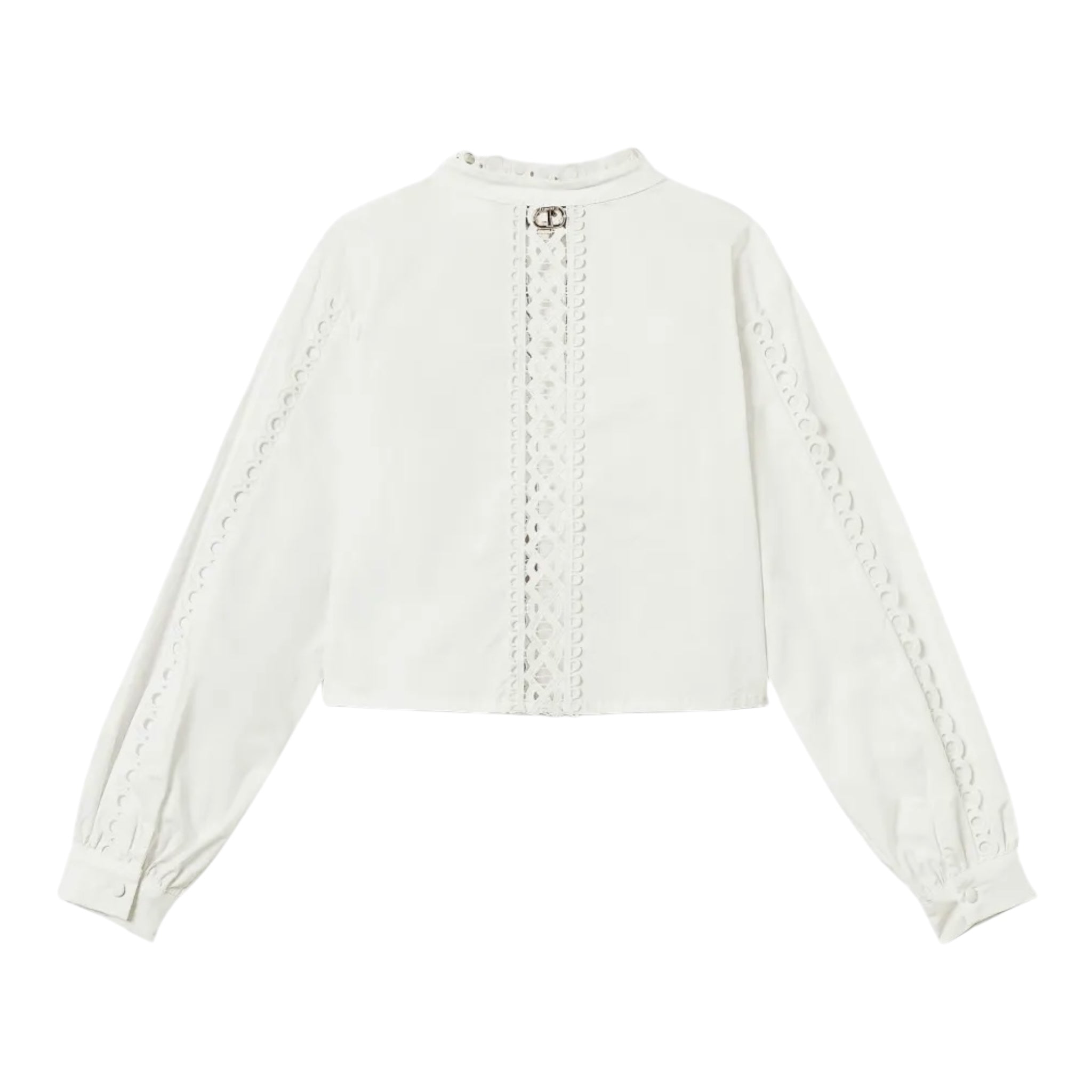 Twinset Camicia Tinta Unita Traforata per Bambina 251GJ2411 BIANCO TWINSET 