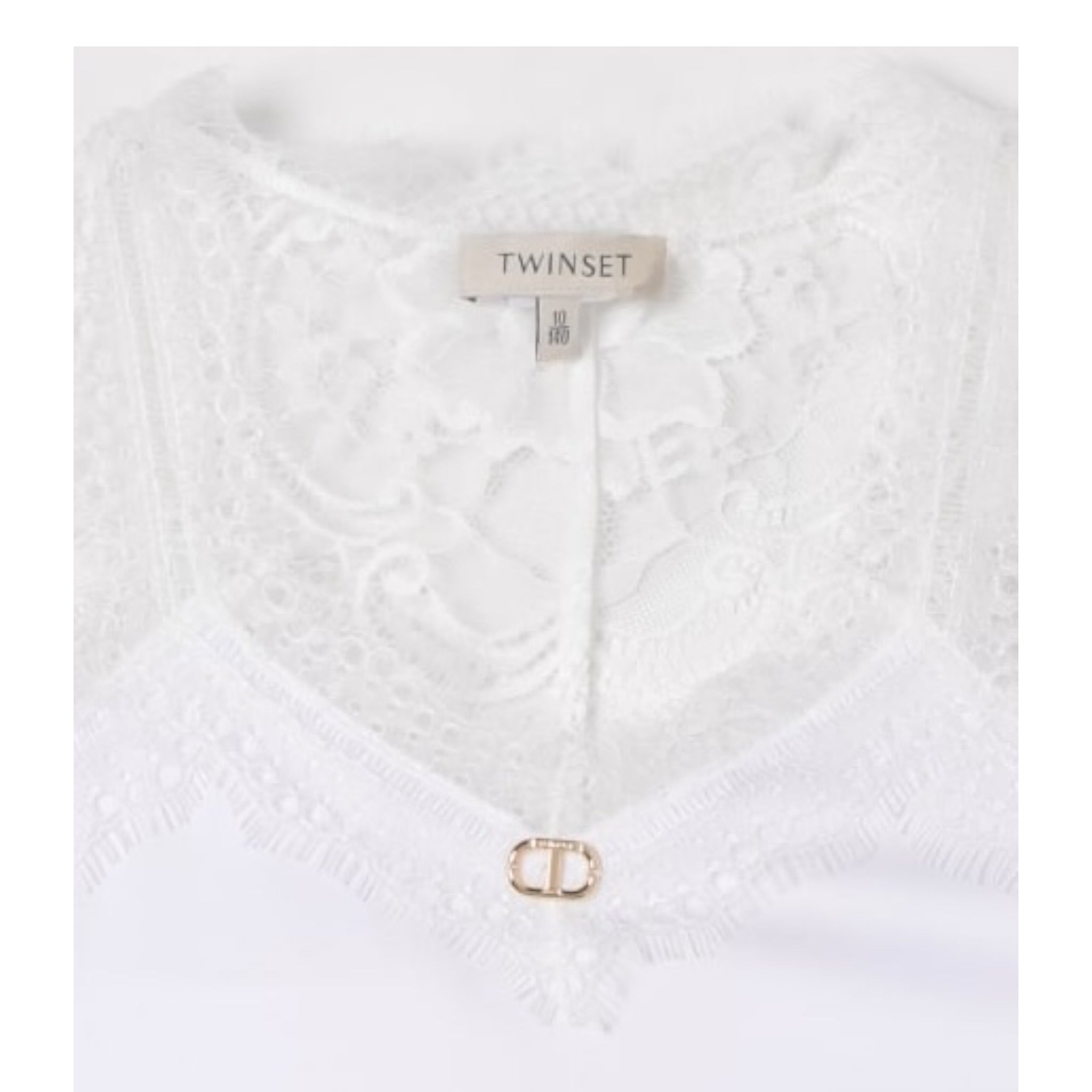 Twinset Top Tinta Unita con Ricami per Bambina 251GJ2454 BIANCO TWINSET 