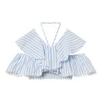 Twinset Top Bicolore con Fantasia A Righe per Bambina 251GJ2471X BIANCO TWINSET 