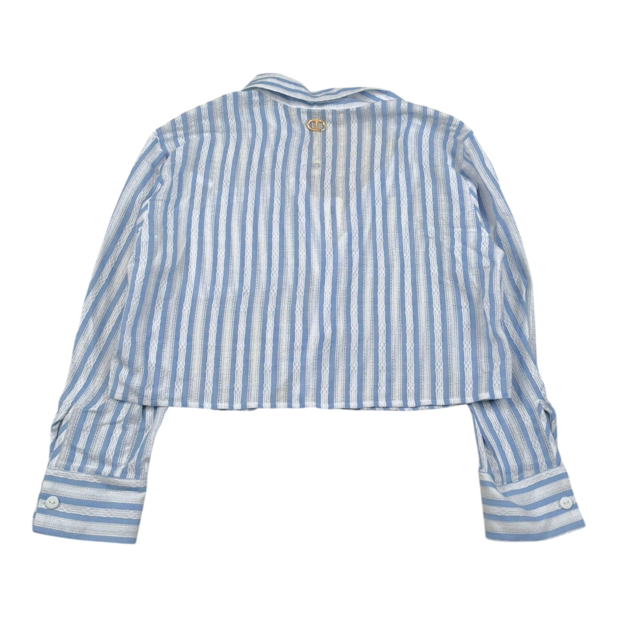 Twinset Camicia Tinta Unita con Fantasia A Righe per Bambina 251GJ2472 BIANCO TWINSET 