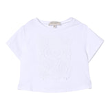 Twinset T-Shirt Girocollo Tinta Unita con Ricami per Neonata 251GJ2480XN BIANCO TWINSET 