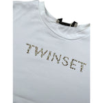 Twinset T-Shirt Girocollo Tinta Unita con Stampa per Bambina 251GJ2484X BIANCO TWINSET 