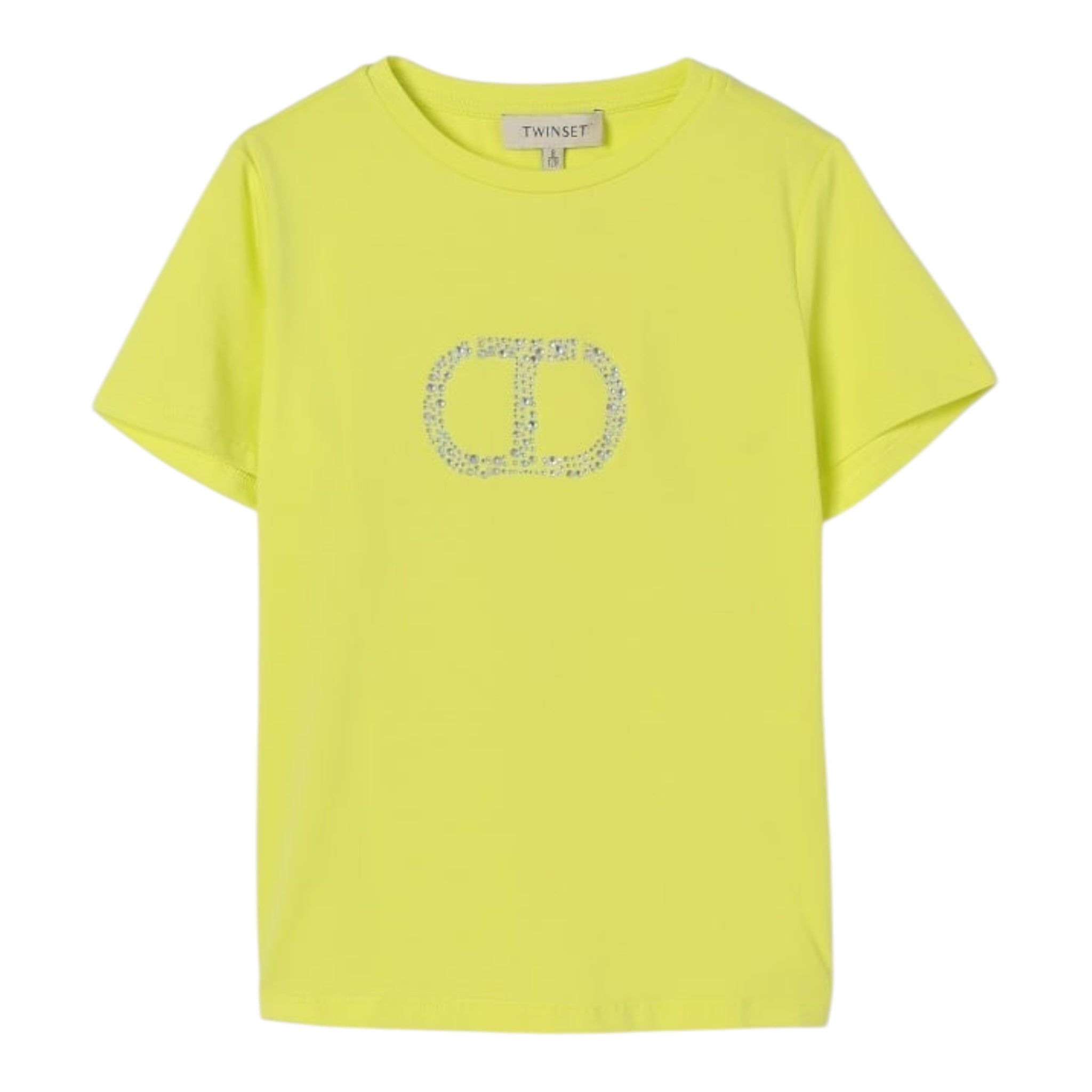 Twinset T-Shirt Girocollo Tinta Unita con Stampa per Bambina 251GJ2485JX GIALLO TWINSET 