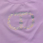 Twinset T-Shirt Girocollo Tinta Unita con Stampa per Neonata 251GJ2485 LILLA TWINSET 