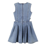 Twinset Abito In Denim Tinta Unita con Finti Bottoni per Bambina 251GJ2542 AZZURRO TWINSET 