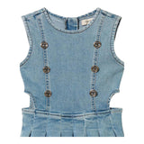 Twinset Abito In Denim Tinta Unita con Finti Bottoni per Bambina 251GJ2542 AZZURRO TWINSET 