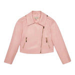 Twinset Giubbino In Ecopelle Tinta Unita con Zip per Bambina 251GJ2561 ROSA TWINSET 