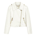 Twinset Giubbino In Ecopelle Tinta Unita con Zip per Bambina 251GJ2561X BIANCO TWINSET 