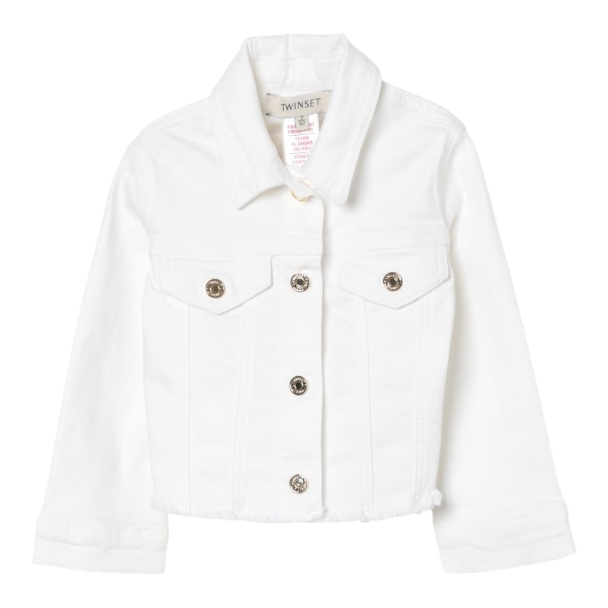 Twinset Giubbino In Denim Tinta Unita per Bambina 251GJ2612 BIANCO TWINSET 