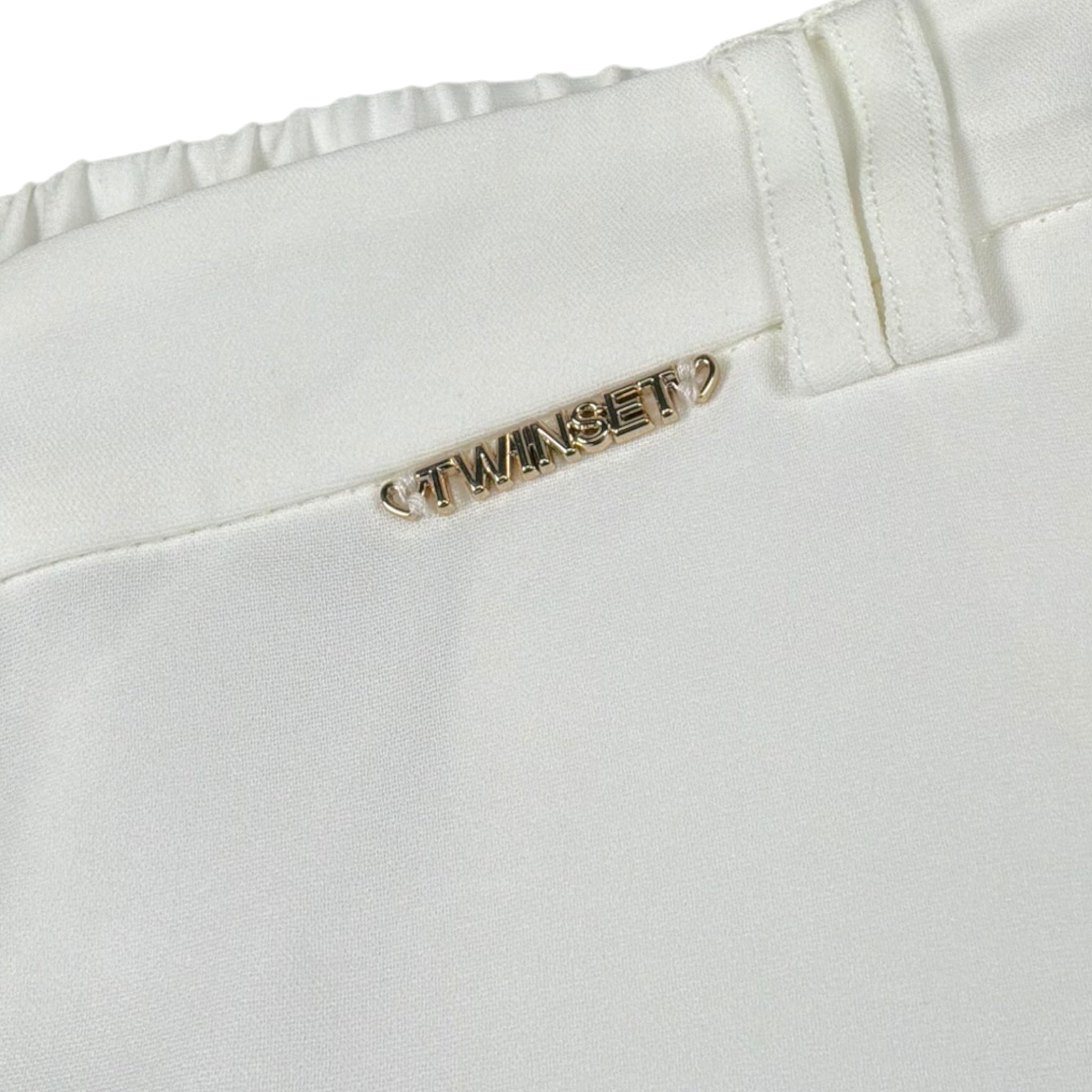 Twinset Pantalone A Palazzo Tinta Unita per Bambina 251GJ2QN8 BIANCO TWINSET 