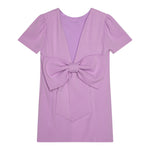Twinset Abito Mezza Manica Tinta Unita con Fiocco per Bambina 251GJ2QN9 LILLA TWINSET 