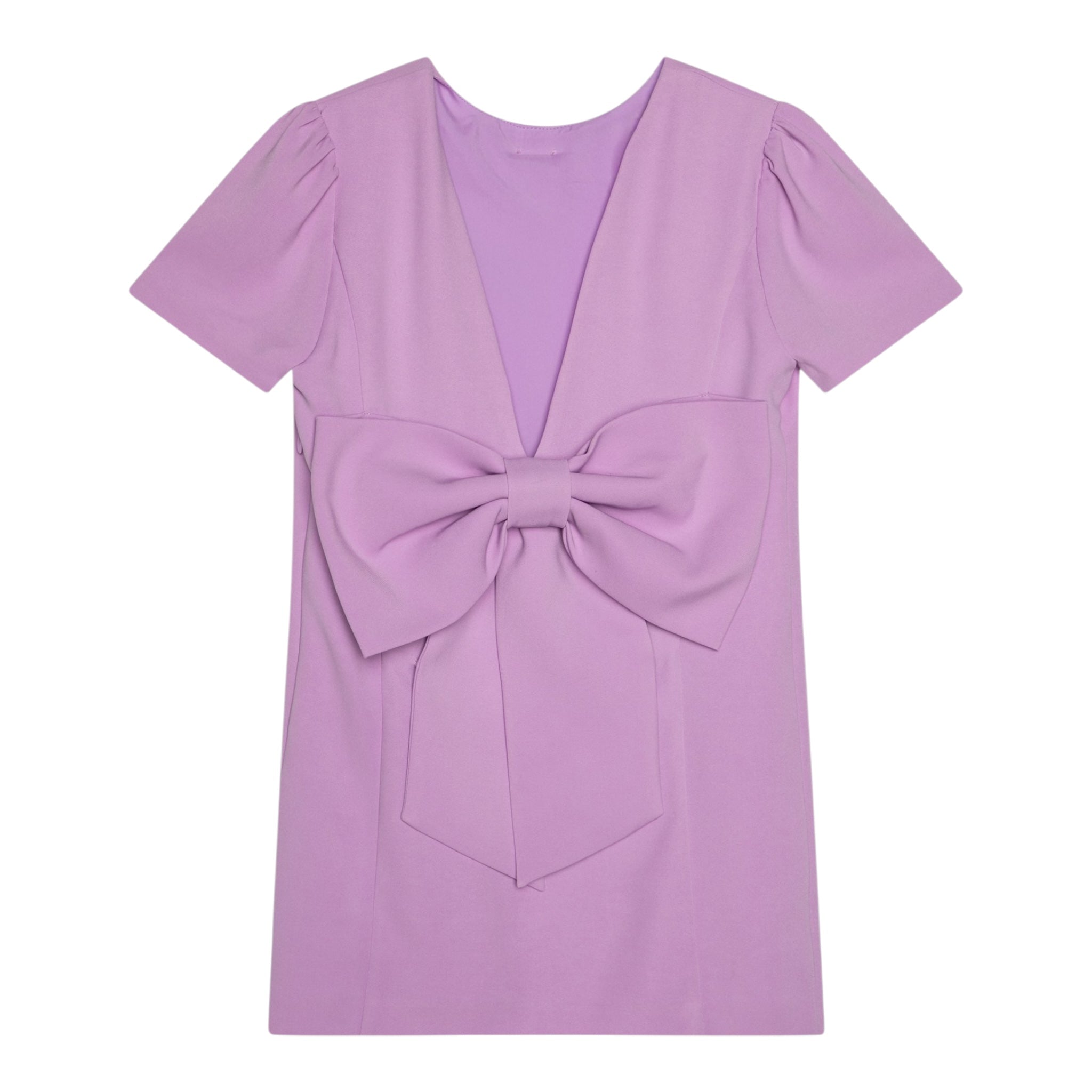 Twinset Abito Mezza Manica Tinta Unita con Fiocco per Bambina 251GJ2QN9 LILLA TWINSET 
