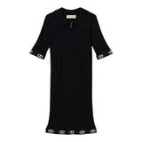 Twinset Abito Mezza Manica Tinta Unita con Zip E Colletto per Bambina 251GJ3401X NERO TWINSET 